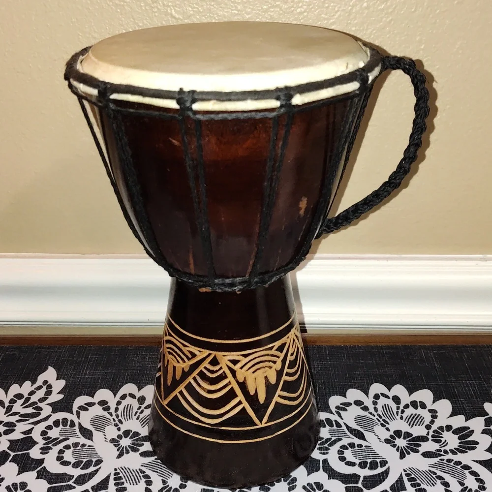 Handcrafted Brown Djembe Drum - Picture 1 of 6